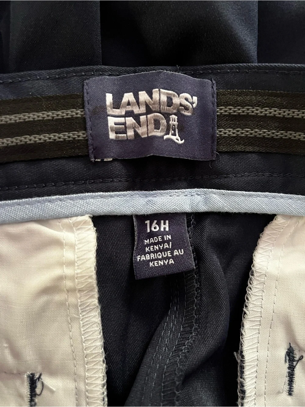 Lands' End Boys Sz 12H Navy Performance Shorts School Uniform or Nice Casual
